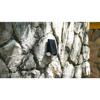 Viking - Dimmable LED Solar Wall Light with Sensor LED/1.3W/3.7V IP44 4000K 2000 mAh