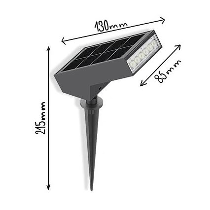 Viking - LED Solar Lamp LED/1.4W/3.7V IP65 3000K