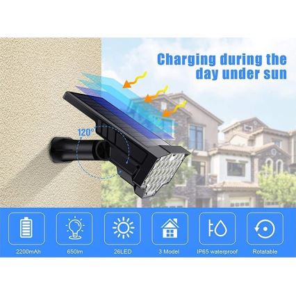 Viking - LED Solar Lamp LED/1W/3.7V IP65 6000K 2200 mAh