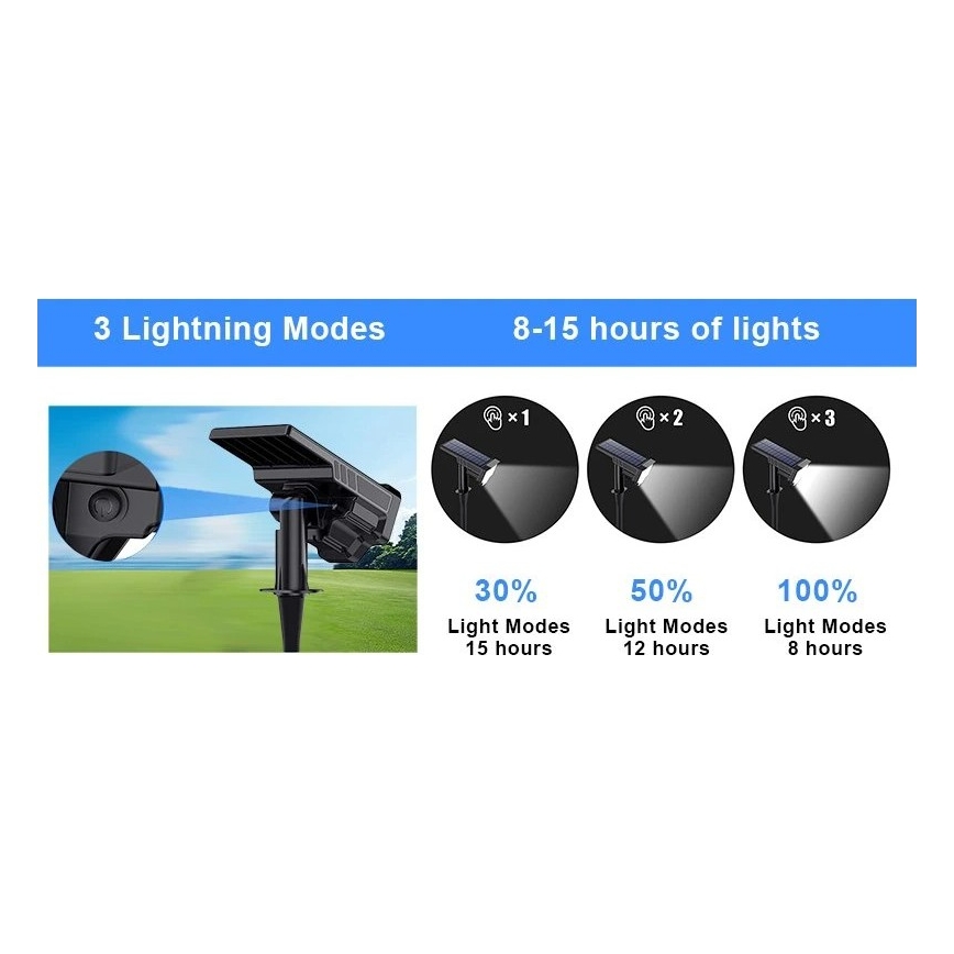 Viking - LED Solar Lamp LED/1W/3.7V IP65 6000K 2200 mAh