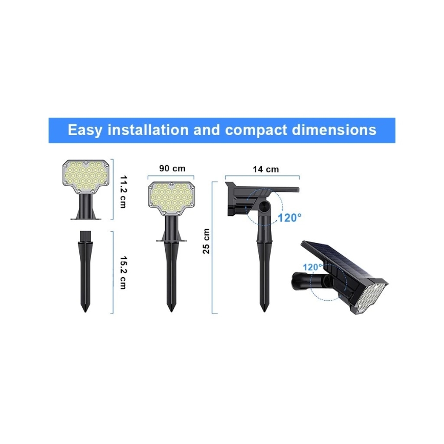 Viking - LED Solar Lamp LED/1W/3.7V IP65 6000K 2200 mAh