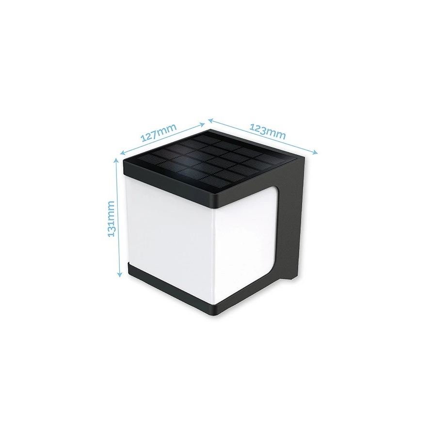 Viking - LED Solar Wall Light with Sensor, LED 1.5W/3.7V, IP54, 4000K, 2000 mAh