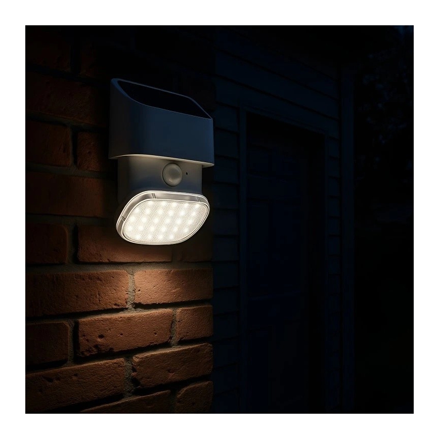 Viking - LED Solar Wall Light with Sensor LED/1W/3,7V IP44 3000/4000K 4000 mAh