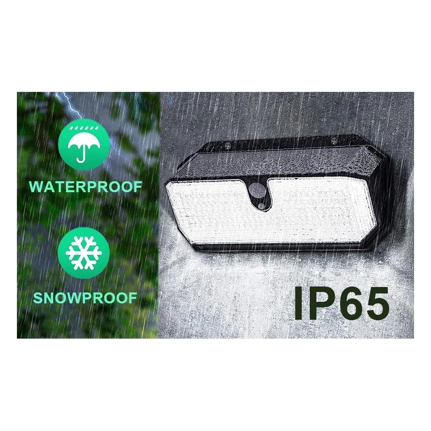 Viking - LED Solar Wall Light with Sensor LED/2W/3.7V IP65 6000K 2200 mAh