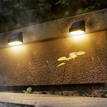 Viking - LED Solar Wall Light with Sensor, 3.7V, IP54, 3000/4000K, 2000 mAh