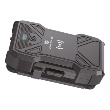 Viking - Power Bank with LED flashlight, wireless charging and solar panel Power Delivery 22,5W/30000 mAh