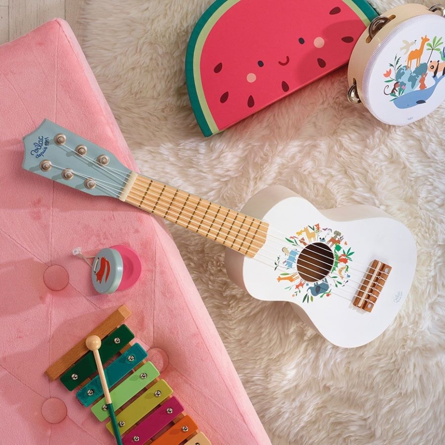 Vilac - Children's wooden guitar Animals of the world Sarah Betz