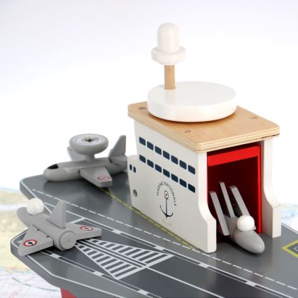 Vilac - Wooden aircraft carrier with accessories