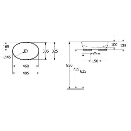 Villeroy & Boch 43884801 - Countertop basin ARTIS 48 x 32.5 cm ceramic/white