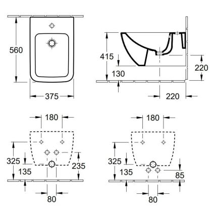 Villeroy & Boch 44110001 - Wall-hung bidet VENTICELLO ceramic/white