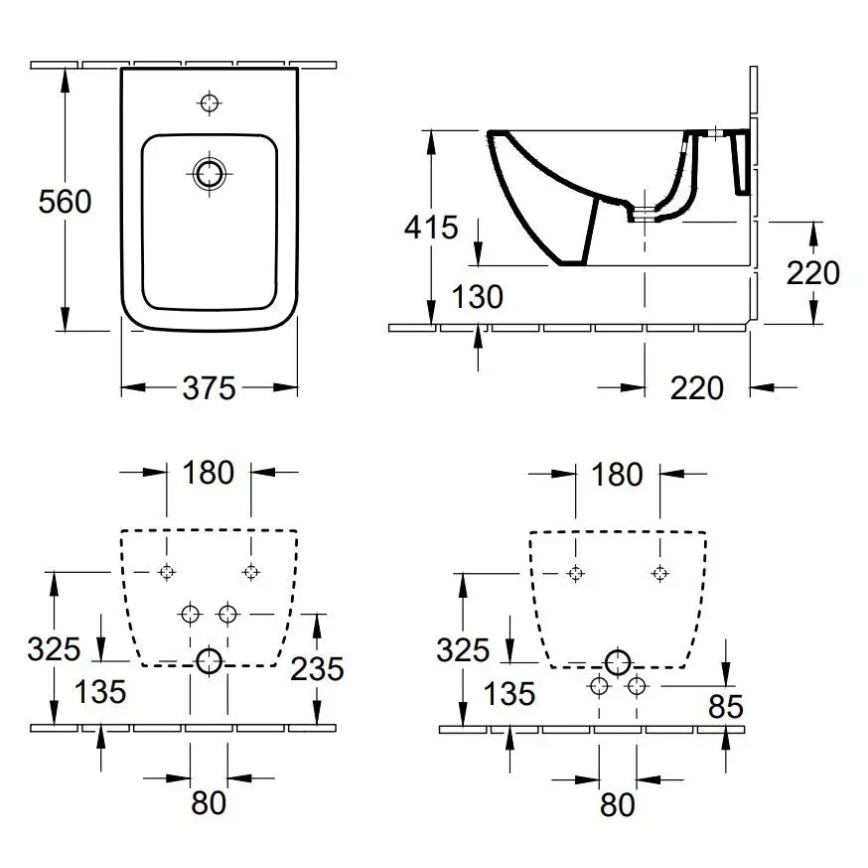 Villeroy & Boch 44110001 - Wall-hung bidet VENTICELLO ceramic/white