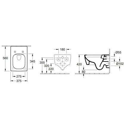 Villeroy & Boch 4633R001 - Wall-hung toilet MEMENTO ceramic/white