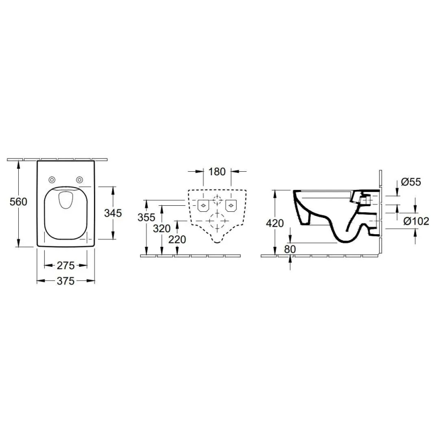 Villeroy & Boch 4633R001 - Wall-hung toilet MEMENTO ceramic/white