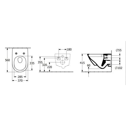 Villeroy & Boch 4670T0T2 - Wall-mounted toilet SUBWAY 3.0 ceramic/white