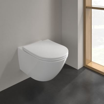 Villeroy & Boch 4670T9R1 - Wall-hung toilet with SoftClose seat SUBWAY 3.0 ceramic/white