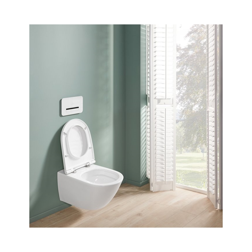 Villeroy & Boch 4670T9R1 - Wall-hung toilet with SoftClose seat SUBWAY 3.0 ceramic/white