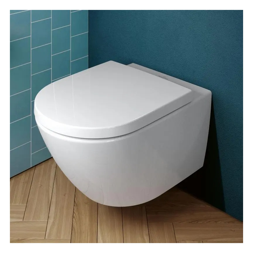 Villeroy & Boch 4670TS01 - Wall-mounted toilet with SoftClose seat SUBWAY 3.0 ceramic/white