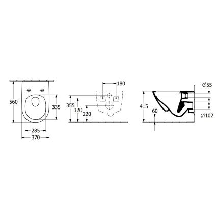 Villeroy & Boch 4670TS01 - Wall-mounted toilet with SoftClose seat SUBWAY 3.0 ceramic/white