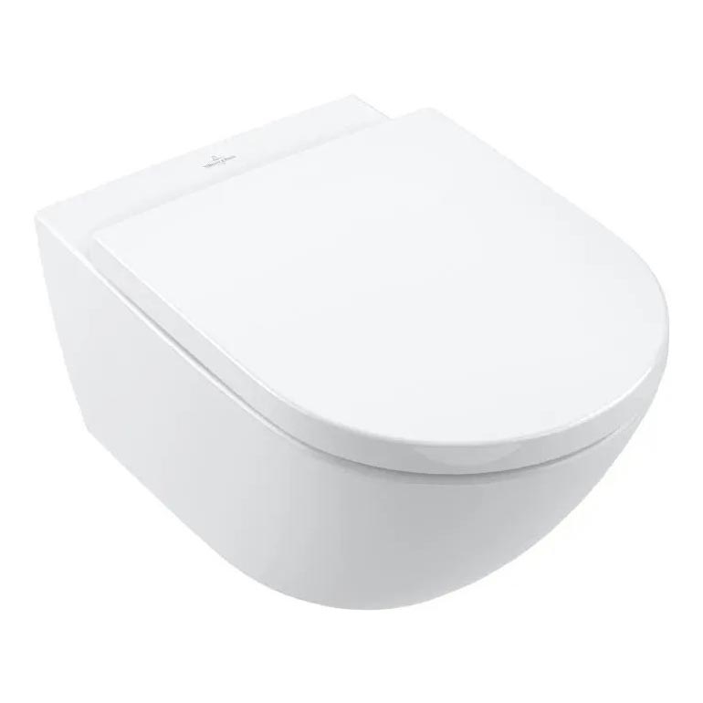 Villeroy & Boch 4670TS01 - Wall-mounted toilet with SoftClose seat SUBWAY 3.0 ceramic/white