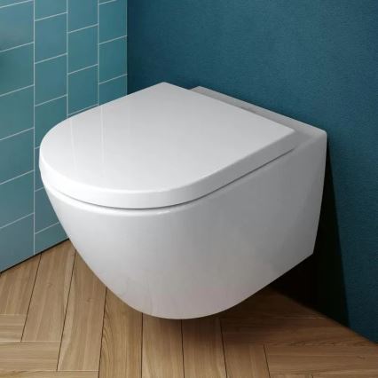 Villeroy & Boch 4670TSR1 - Wall-hung toilet with SoftClose seat SUBWAY 3.0 ceramic/white
