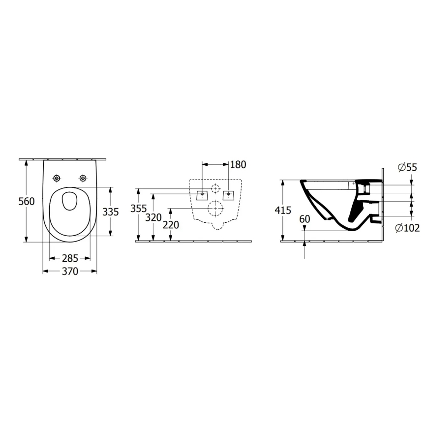 Villeroy & Boch 4670TSR1 - Wall-hung toilet with SoftClose seat SUBWAY 3.0 ceramic/white