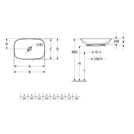 Villeroy & Boch 4A500001 - LOOP&FRIENDS countertop washbasin 62 x 42 cm ceramic/white