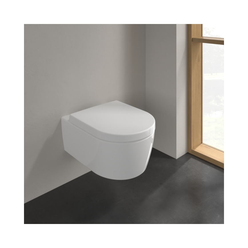 Villeroy & Boch 5656HR01 - Wall-hung toilet with AVENTO SoftClose seat, ceramic/white