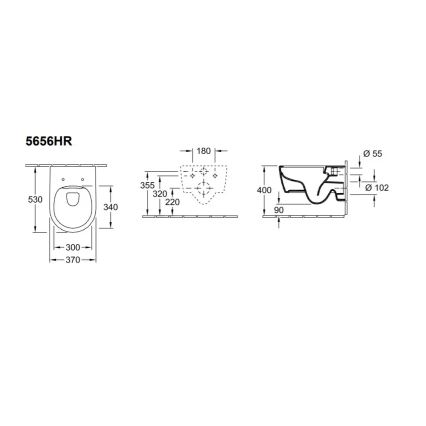 Villeroy & Boch 5656HR01 - Wall-hung toilet with AVENTO SoftClose seat, ceramic/white