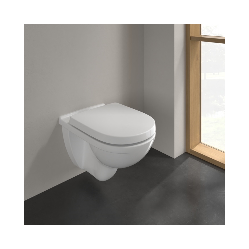 Villeroy & Boch 5660H101 - O.NOVO Wall-hung Toilet with Seat, Ceramic/White
