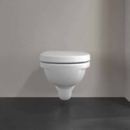 Villeroy & Boch 5660H101 - O.NOVO Wall-hung Toilet with Seat, Ceramic/White