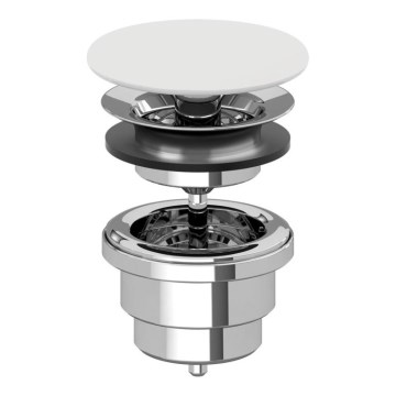 Villeroy & Boch 680800RW - White Washbasin Waste / Glossy Chrome