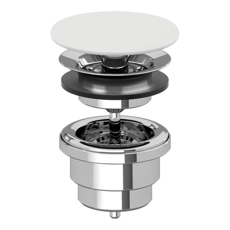 Villeroy & Boch 680800RW - White Washbasin Waste / Glossy Chrome