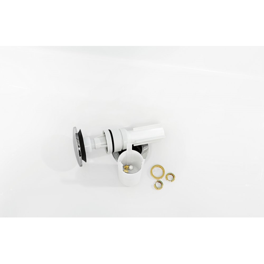 Villeroy & Boch 92198800 - Washbasin Trap PUSHOPEN Polished Chrome/White