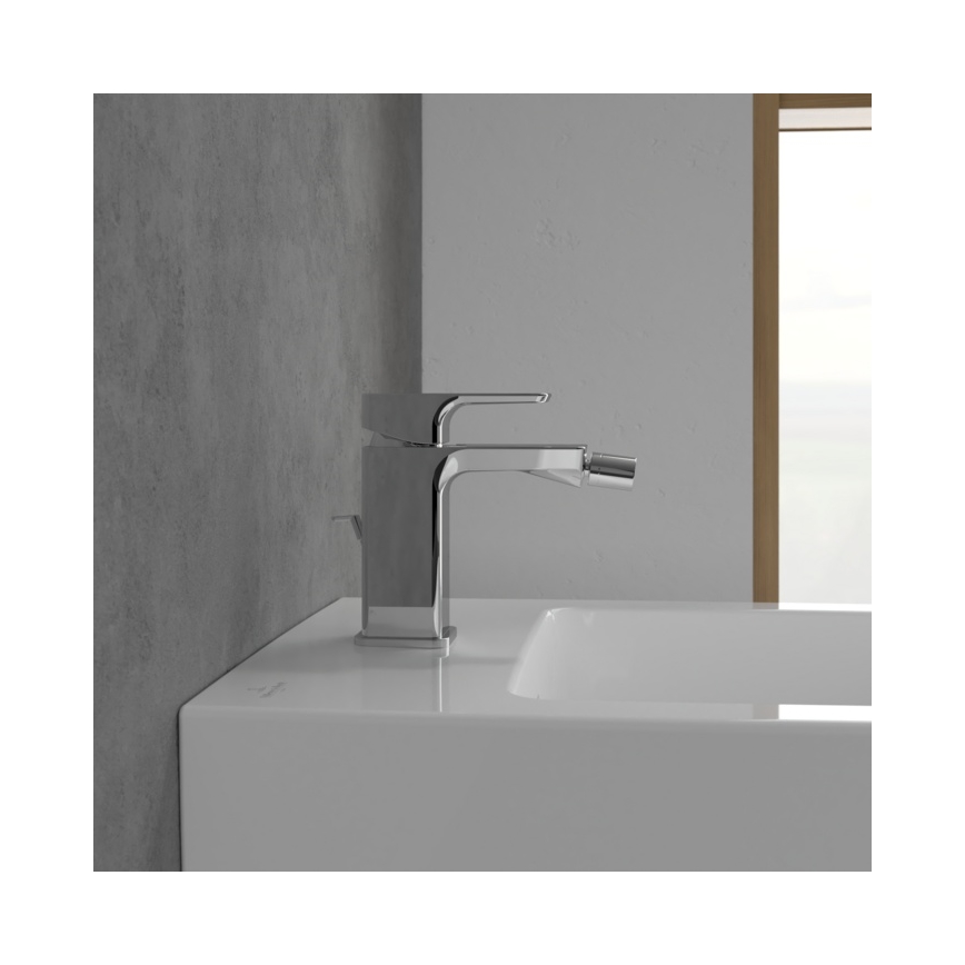 Villeroy & Boch TVB11200100061 - Bidet mixer + pop-up waste SUBWAY 3.0 polished chrome