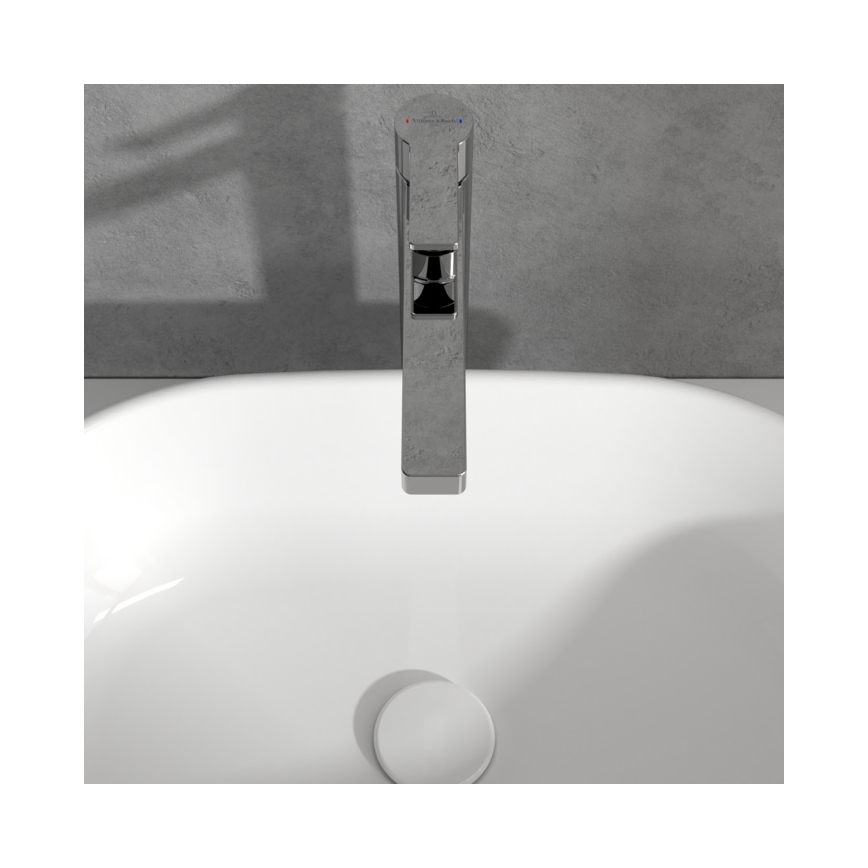 Villeroy & Boch TVW10300500061 - ARCHITECTURA Basin Mixer with Pop-up Waste, 32.9 cm, Polished Chrome