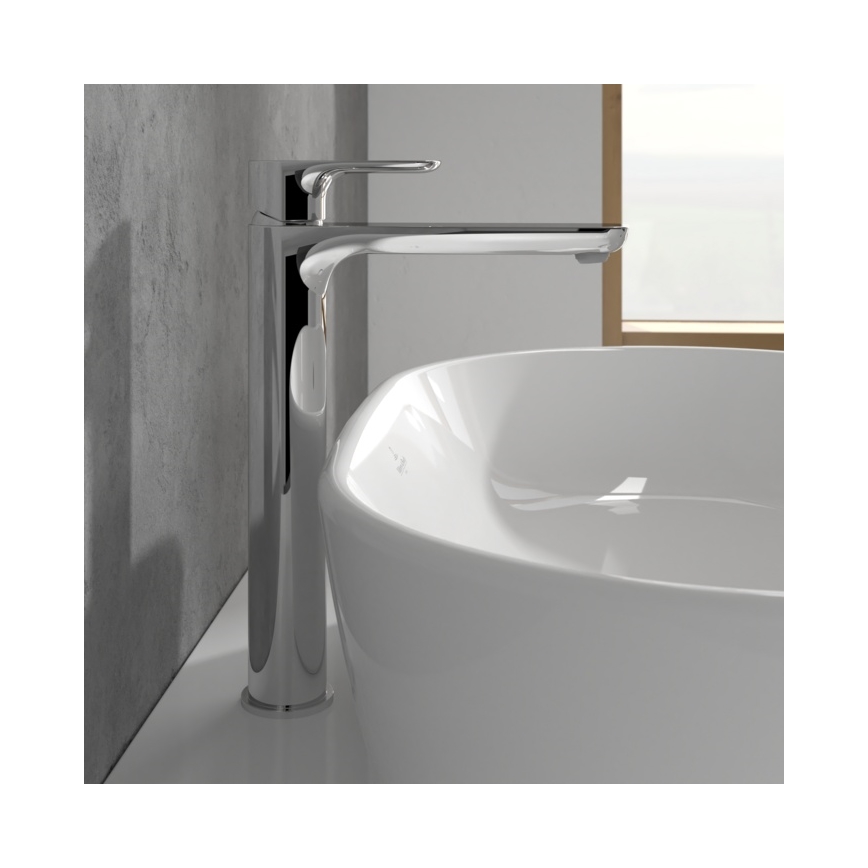 Villeroy & Boch TVW10410511061 - Washbasin mixer + waste O.NOVO 29.5 cm polished chrome
