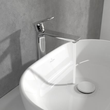 Villeroy & Boch TVW10410511061 - Washbasin mixer + waste O.NOVO 29.5 cm polished chrome