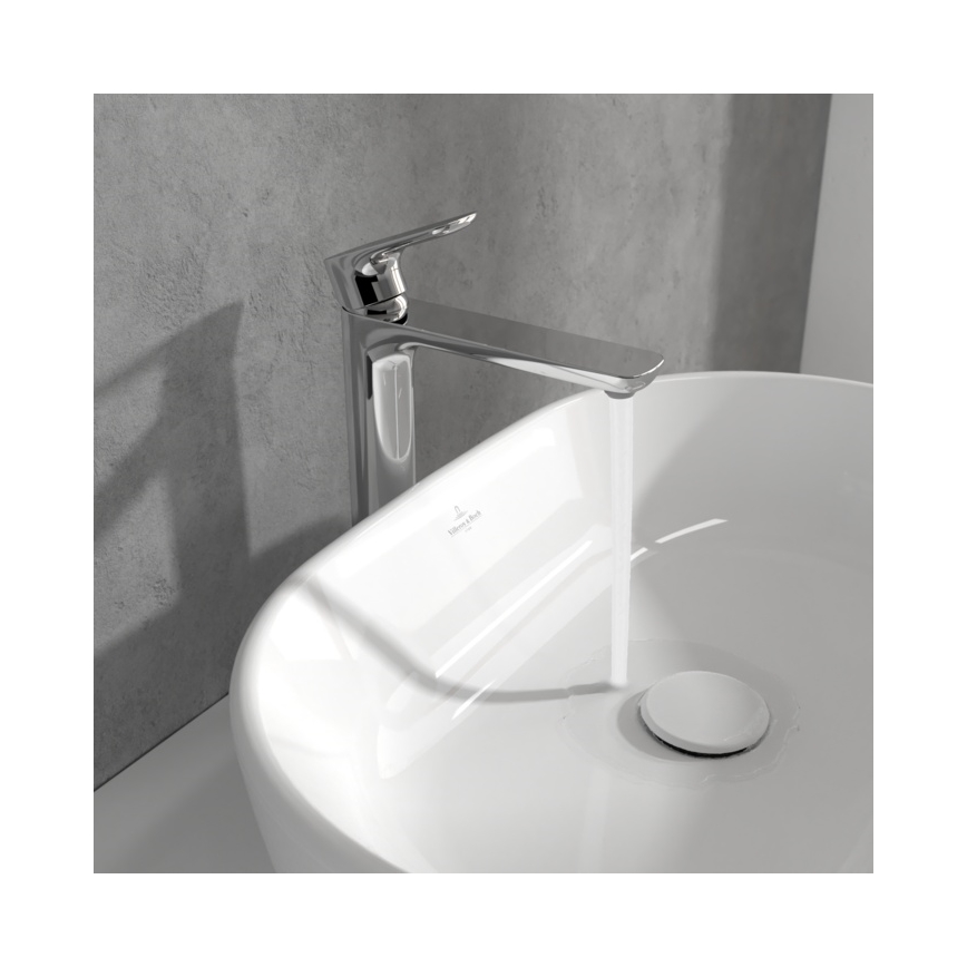 Villeroy & Boch TVW10410511061 - Washbasin mixer + waste O.NOVO 29.5 cm polished chrome