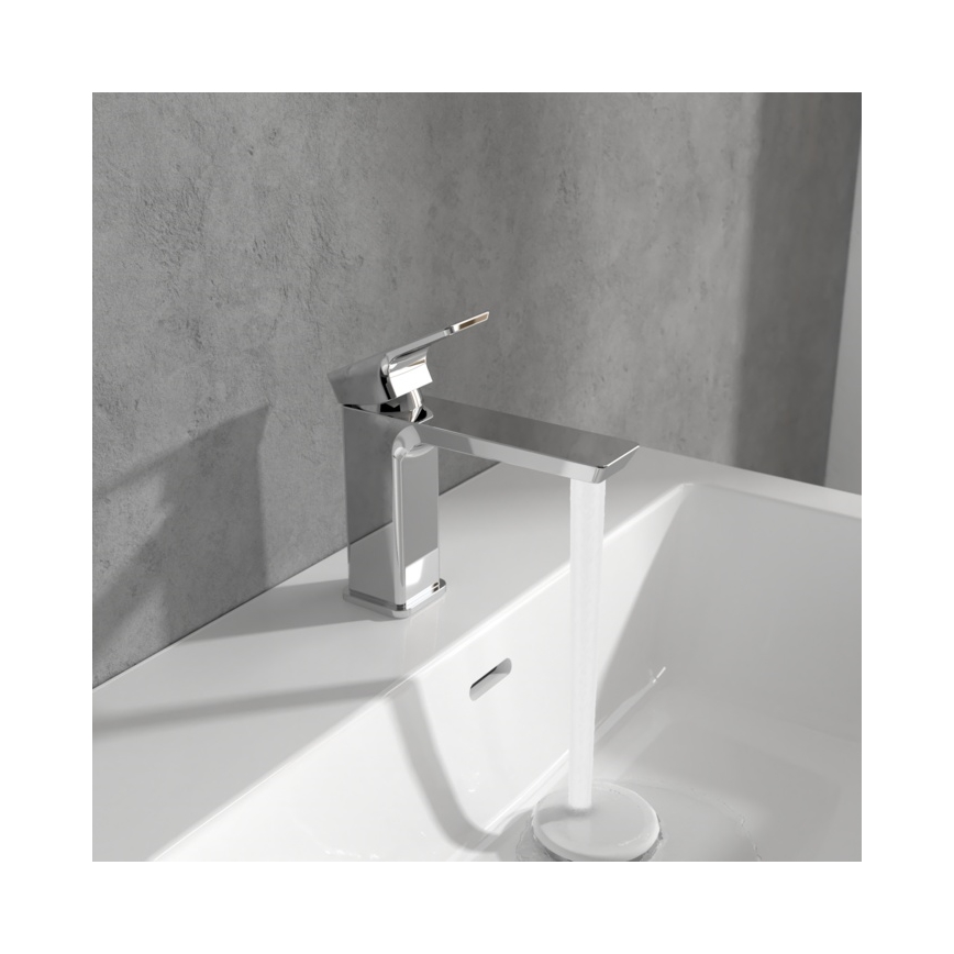 Villeroy & Boch TVW11200300061 - SUBWAY Basin Mixer, 15.5 cm, Polished Chrome