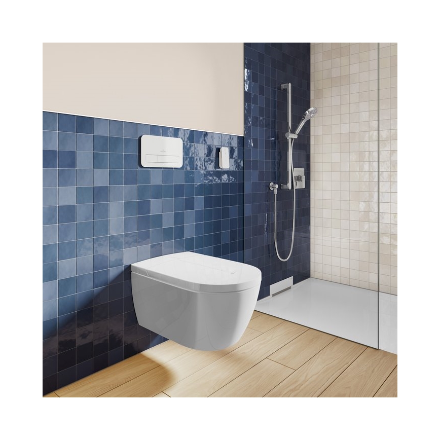 Villeroy & Boch V0E100R1 - Wall-hung bidet with SoftClose seat VICLEAN ceramic/white +remote control