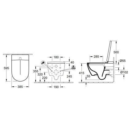 Villeroy & Boch V0E100R1 - Wall-hung bidet with SoftClose seat VICLEAN ceramic/white +remote control