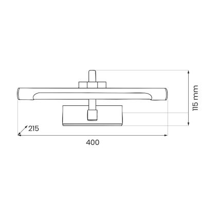 VINCI LED Bathroom Mirror Light 12W/230V, 40 cm, IP44, Black