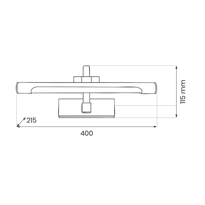 VINCI LED Bathroom Mirror Light 12W/230V, 40 cm, IP44, Black