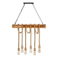 VINT Chain-Hung Chandelier 6xE27/40W/230V Bamboo