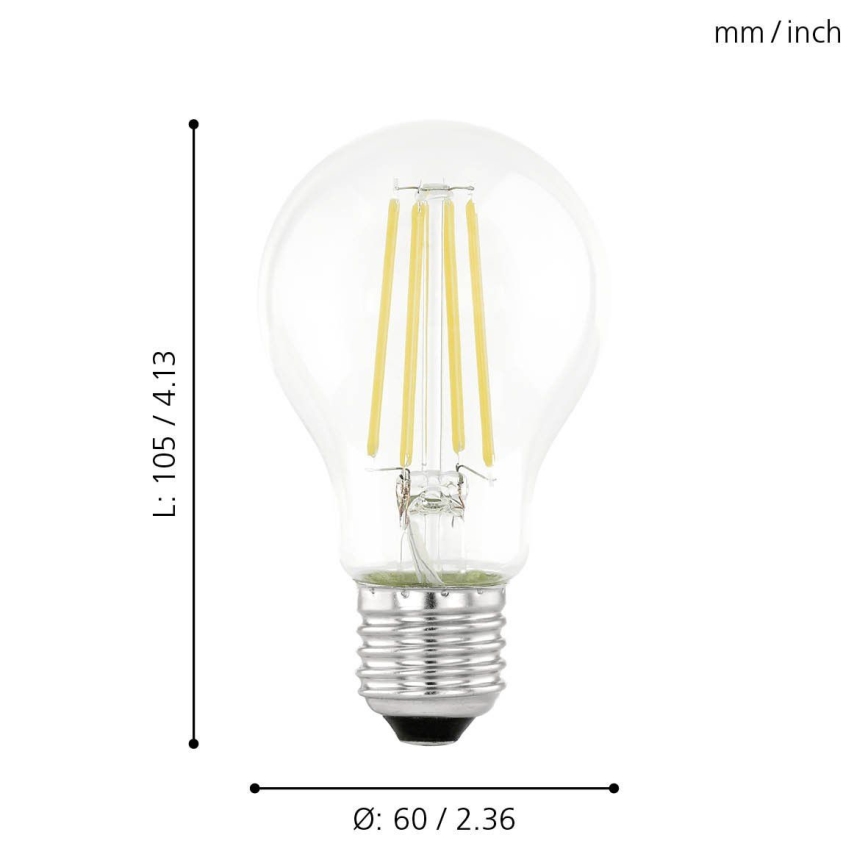 VINTAGE A60 LED bulb with dusk sensor, E27, 6W, 230V, 3000K - Eglo 11886