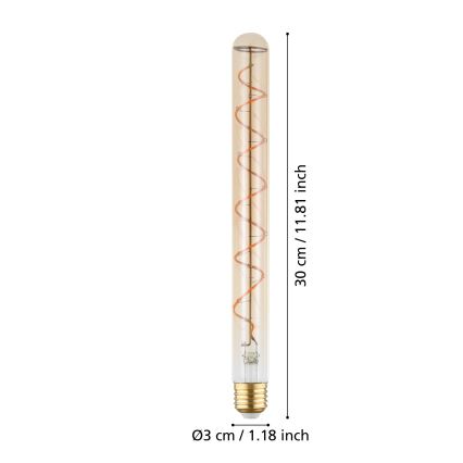 VINTAGE T30 Dimmable LED Bulb, E27, 4W, 230V, 1600K - Eglo 110297