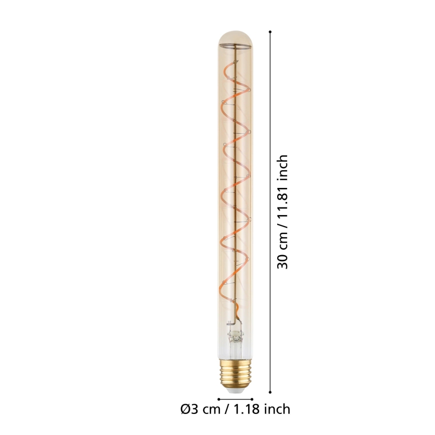 VINTAGE T30 Dimmable LED Bulb, E27, 4W, 230V, 1600K - Eglo 110297