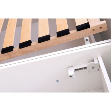 VIOLET Upholstered Bed with Mattress and Integrated Storage, 180 x 200 cm, Beige