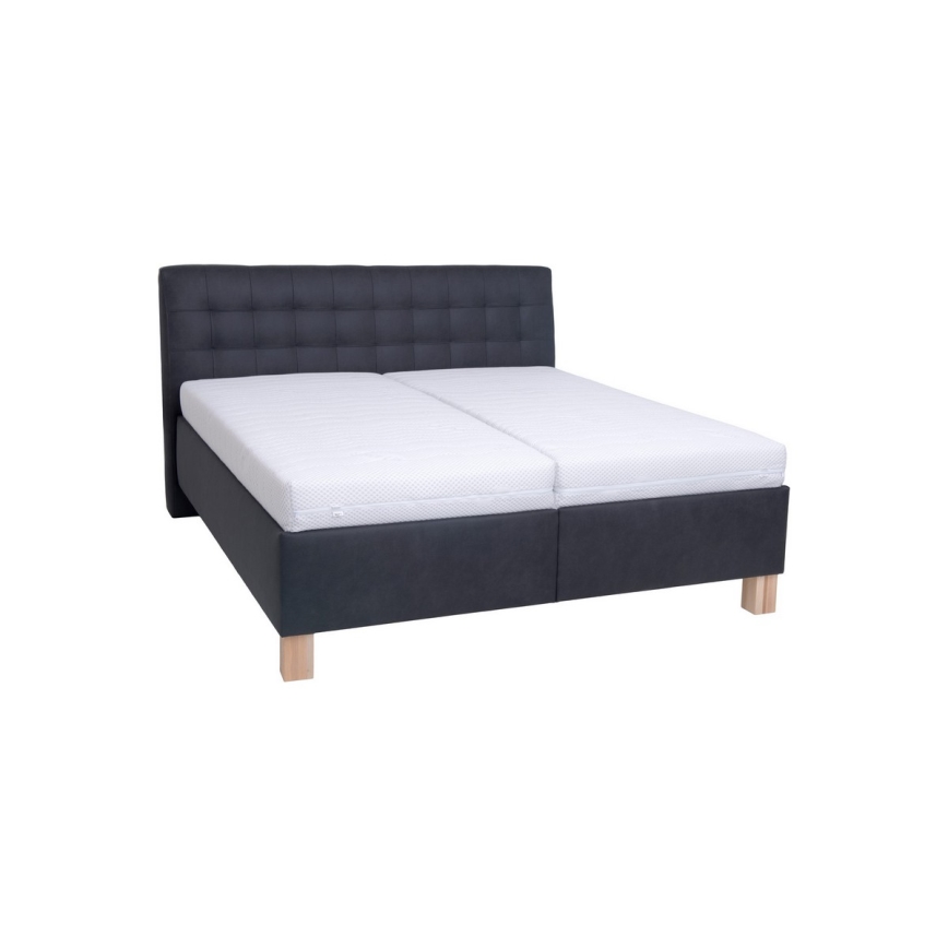 VIOLET Upholstered Bed with Mattress and Storage, 160 x 200 cm, Anthracite
