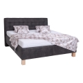 VIOLET Upholstered Bed with Mattress and Storage, 180x200 cm, Dark Grey